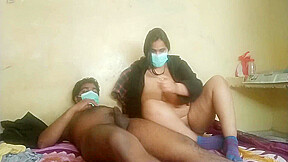 Hot Indian Wife Wearing A Mask Rides Her Husband Hard – Desi Homemade Video